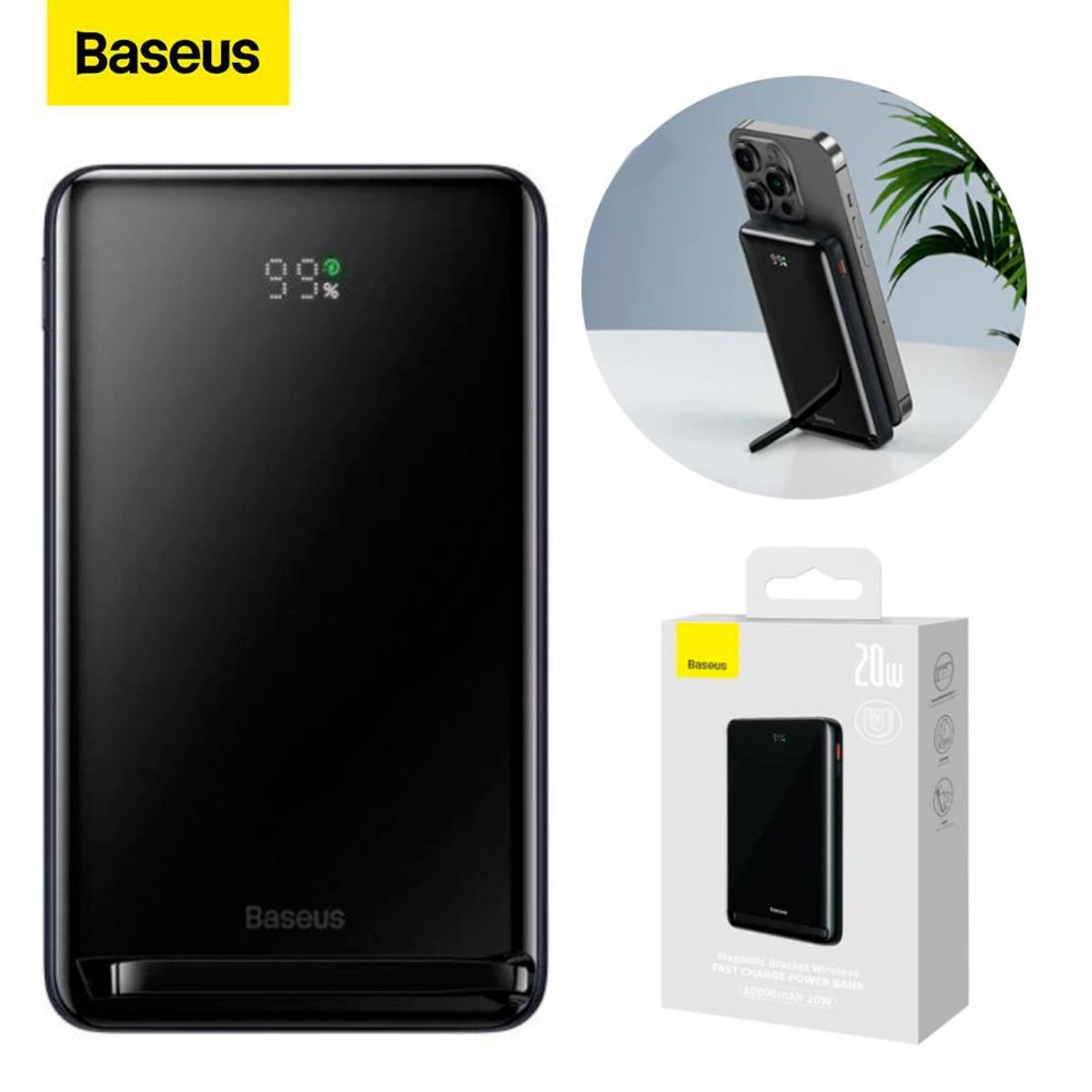 BASEUS - Power Bank Baseus Magnetico Bracket Inalambrico 10000mAh 20W Portatil