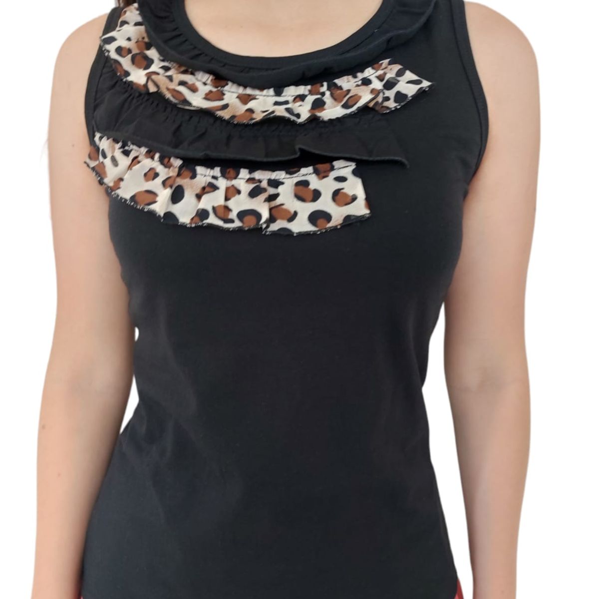 MARWAL - TOP ANIMAL PRINT - THATIS COLLECTION - CREMA Y NEGRO