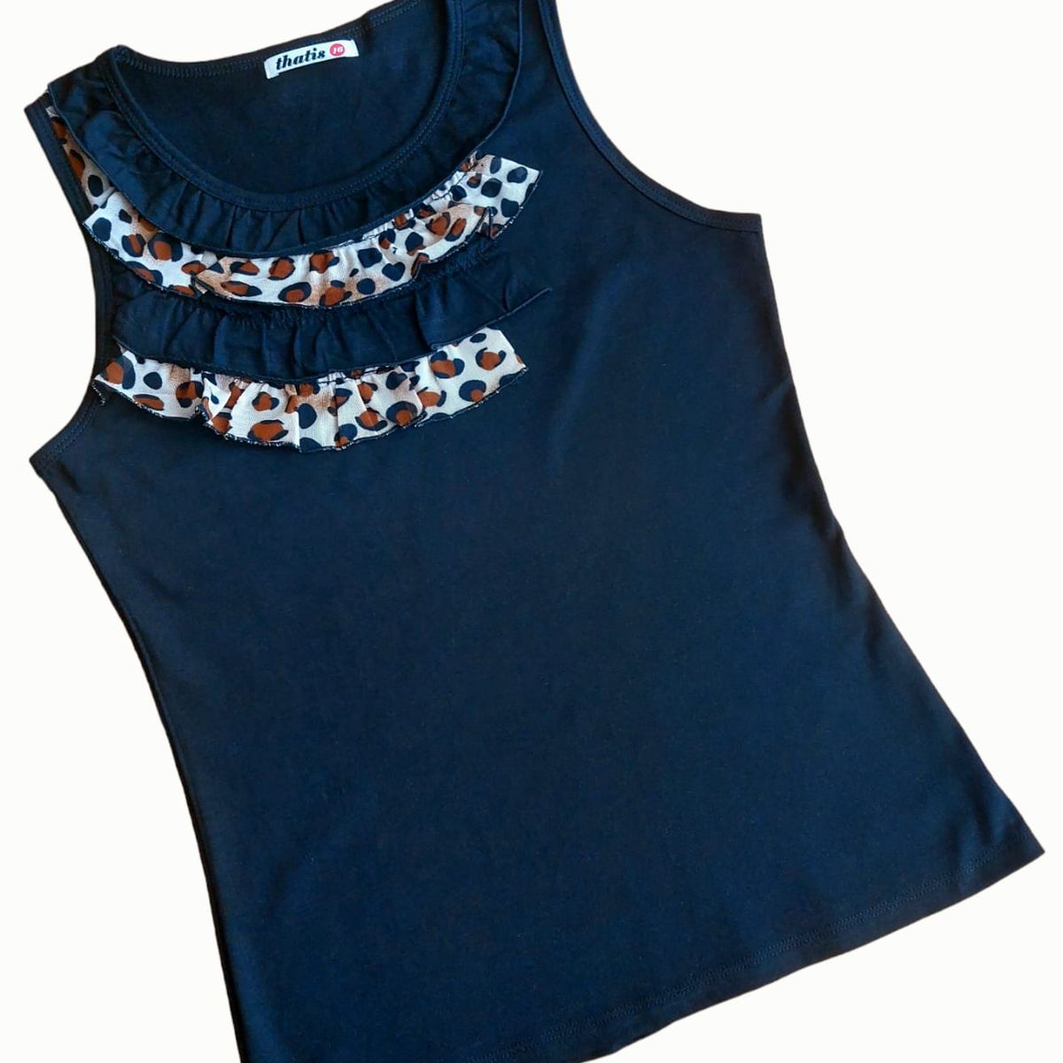 MARWAL - TOP ANIMAL PRINT - THATIS COLLECTION - CREMA Y NEGRO