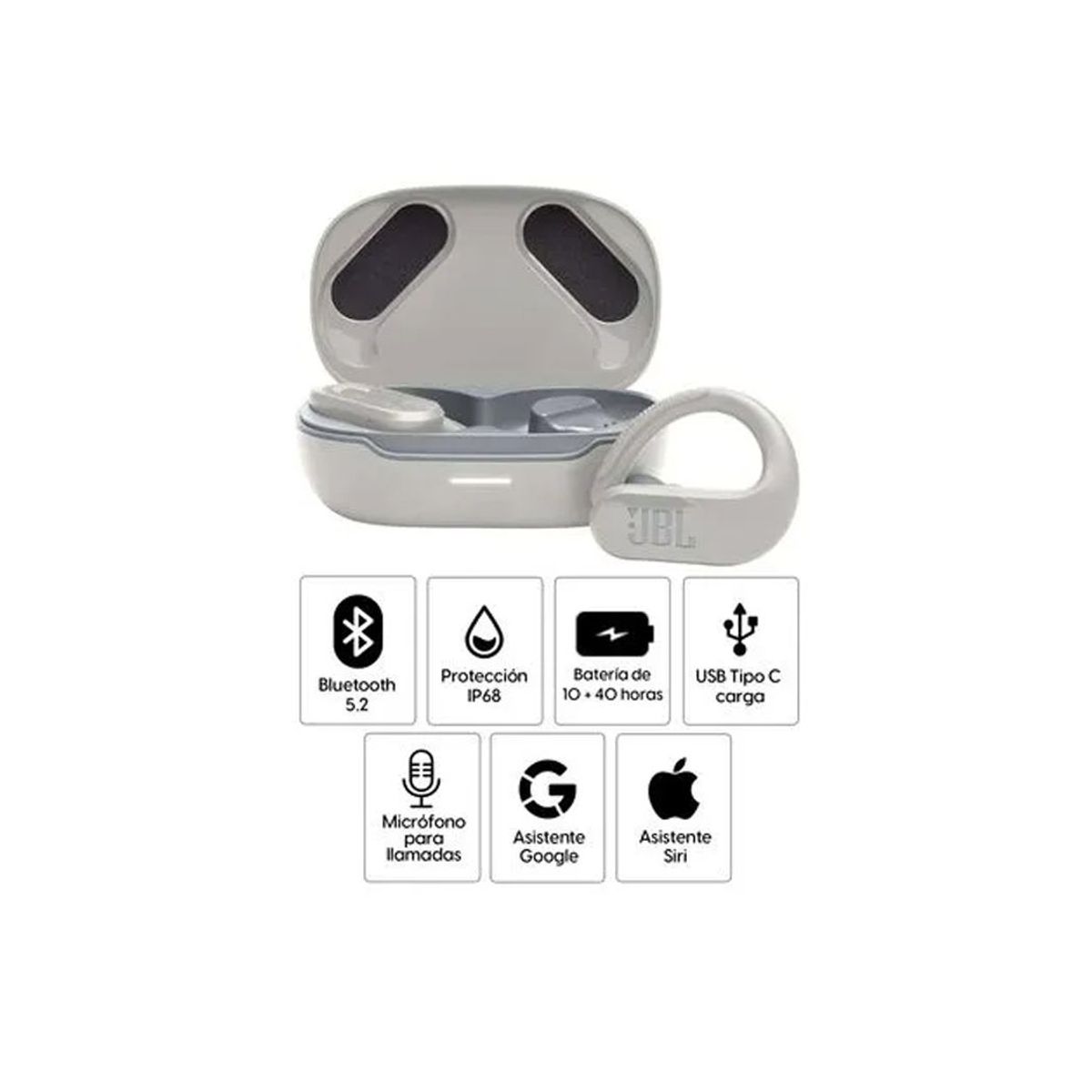 JBL - Audífono JBL Endurance Peak 3 Wireless 50H - Blanco