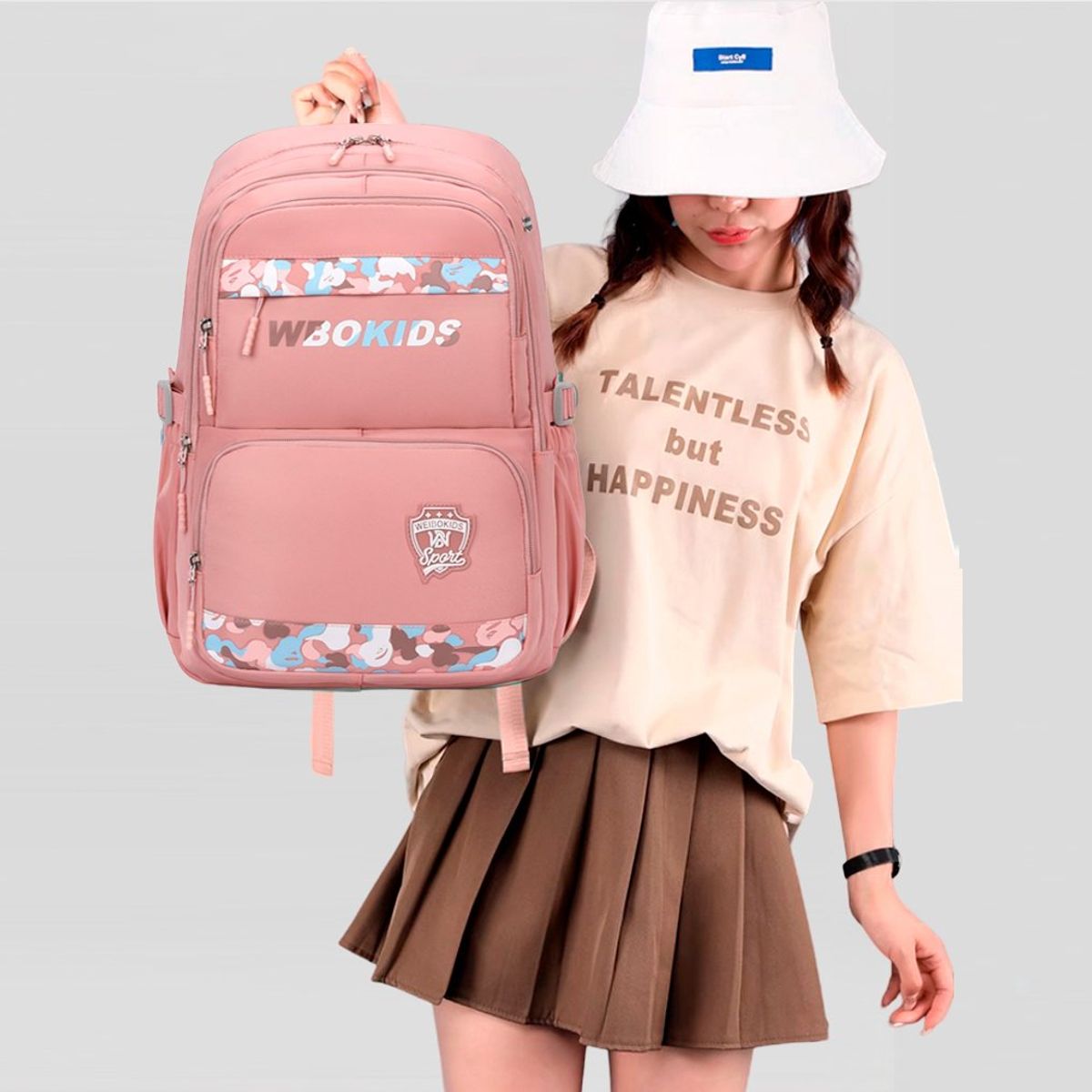 OEM - Mochila Escolar para mujer - Rosa