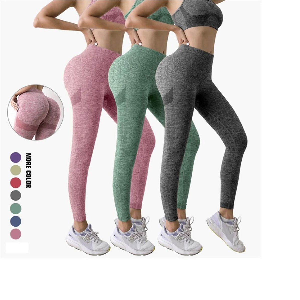 ITELSISTEM - Licra Leggings Saca Pompis Modeladoras Push Up Gluteos Azul