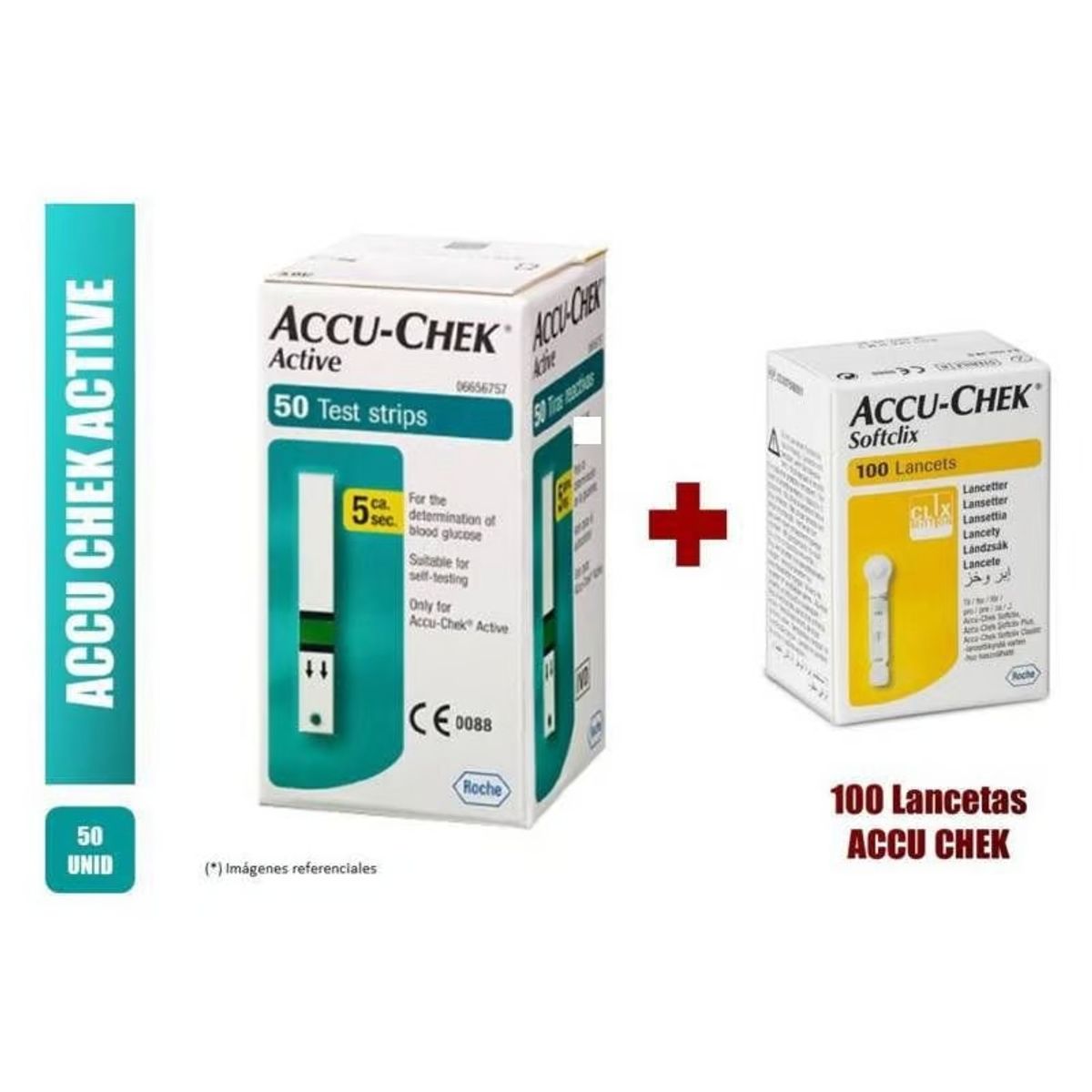 ACCU CHEK - TIRA ACCU-CHEK ACTIVE 50 UND MAS 100 LANCETAS