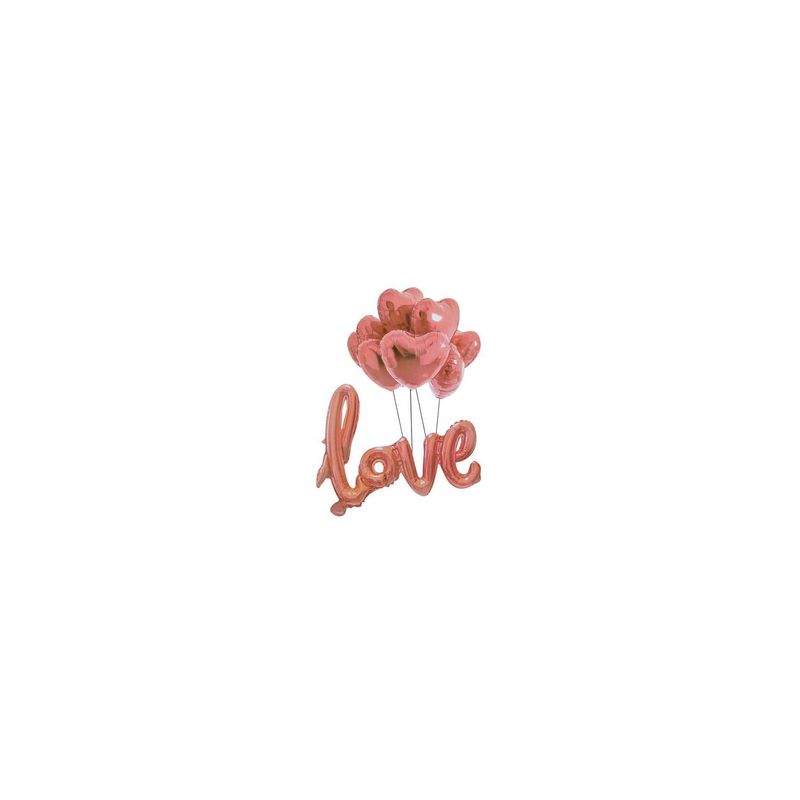 GENERICO - SAN VALENTIN - Generico - Set de 06 globos – love y corazones rosa