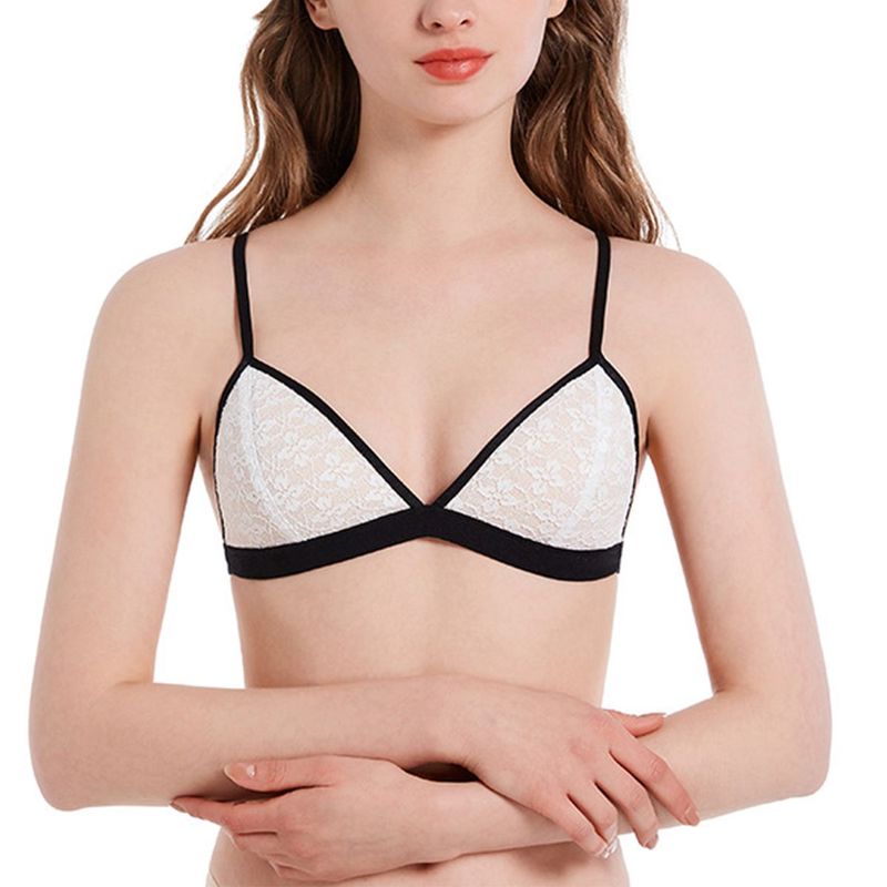 ZIMRAHYG - Brasier sin Arco con Copas en Encaje Brasier Triangular Mujer