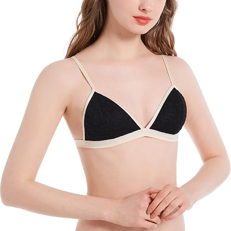 ZIMRAHYG - Brasier sin Arco con Copas en Encaje Brasier Triangular Mujer