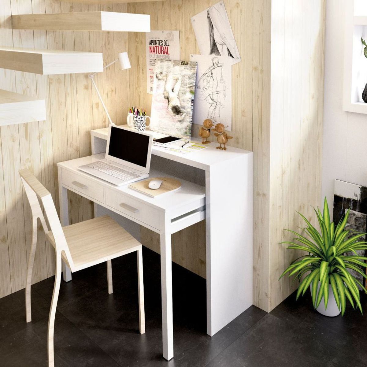 TU MESITA - Escritorio Extensible Juvenil Blanco TU MESITA