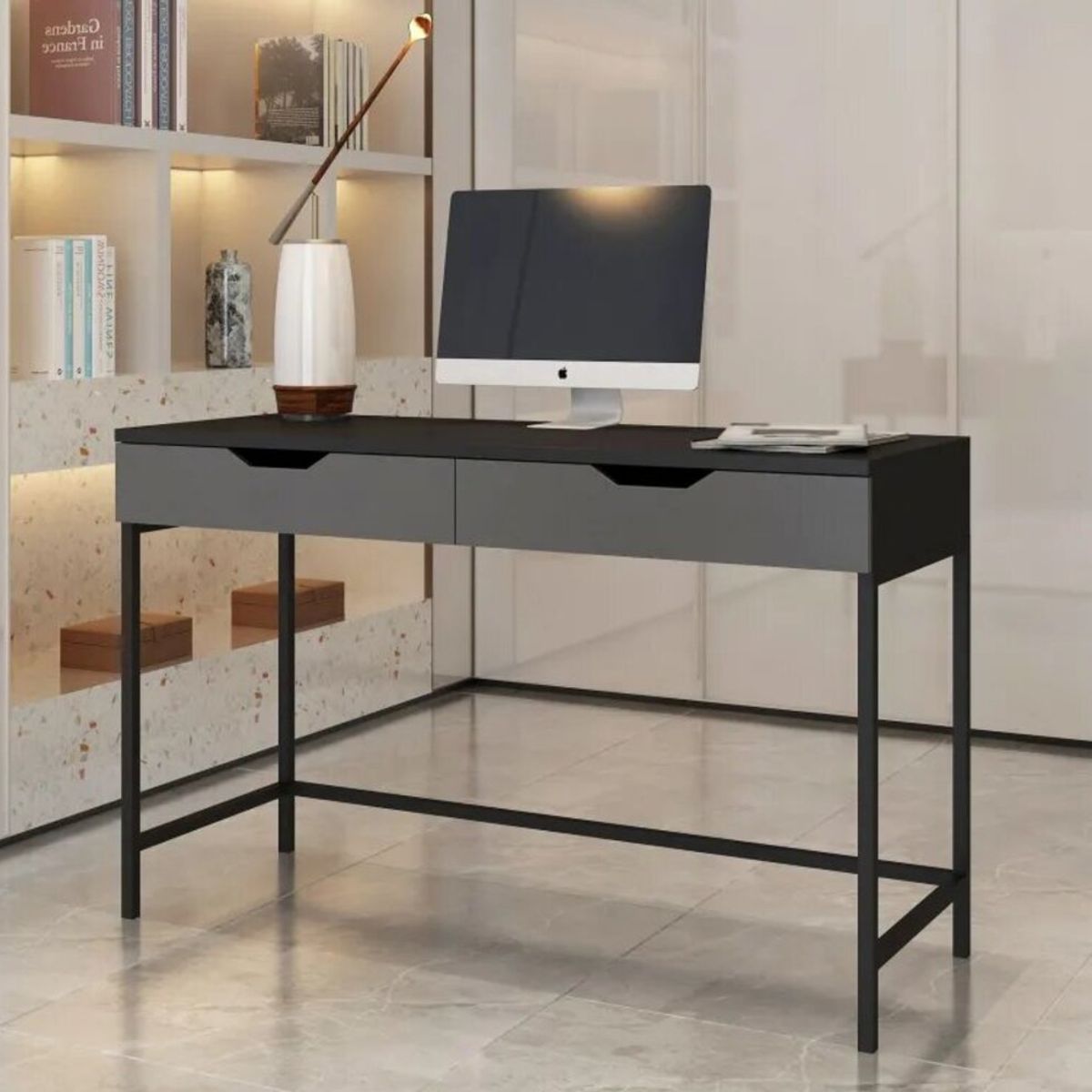 TU MESITA - Escritorio Calvino Negro 125 cm TU MESITA