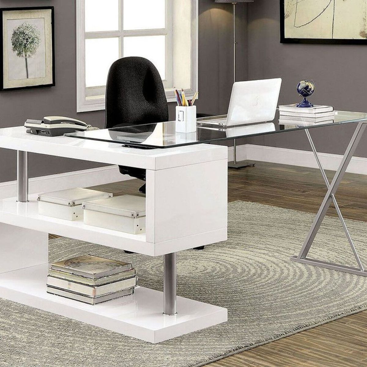 TU MESITA - Escritorio Contemporáneo Montra Blanco 140cm TU MESITA