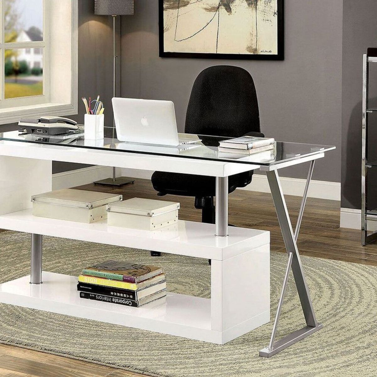 TU MESITA - Escritorio Contemporáneo Montra Blanco 140cm TU MESITA