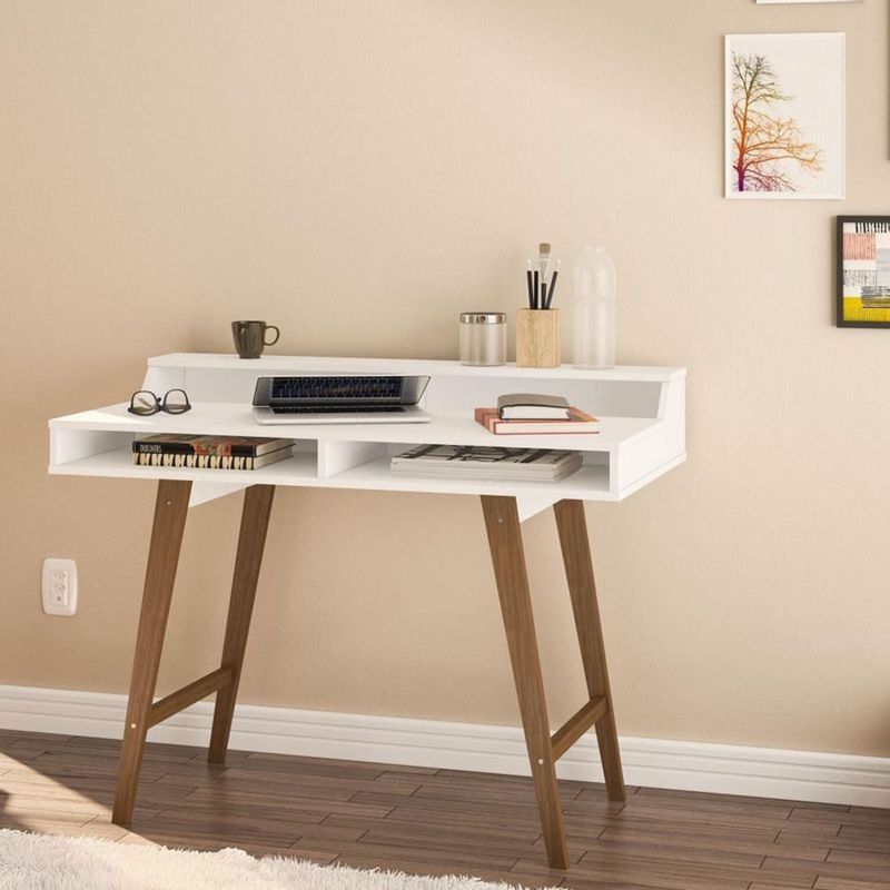 TU MESITA - Escritorio Hannover Blanco con Castaño TU MESITA