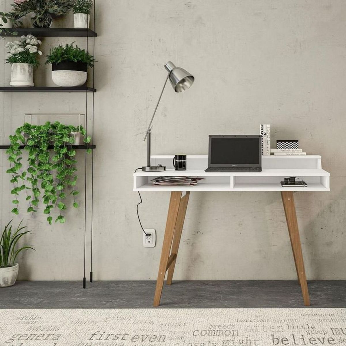 TU MESITA - Escritorio Hannover Blanco con Castaño TU MESITA