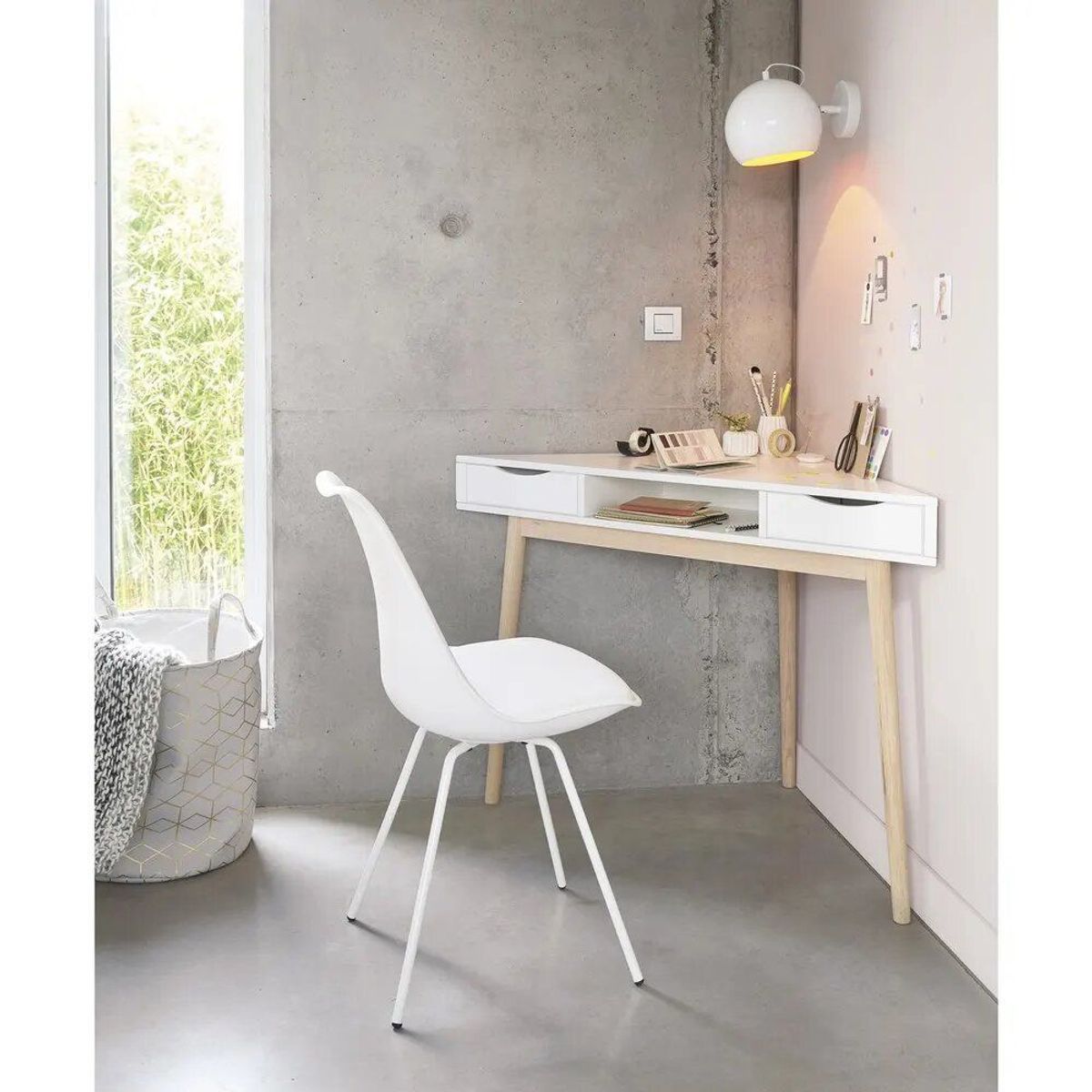 TU MESITA - Escritorio Esquinero Detroit Blanco 80cm TU MESITA