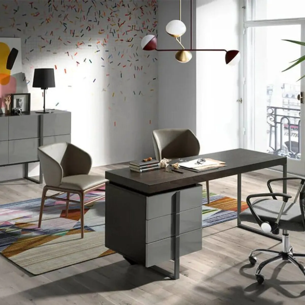 TU MESITA - Escritorio Contemporáneo Belot Negro 160cm TU MESITA