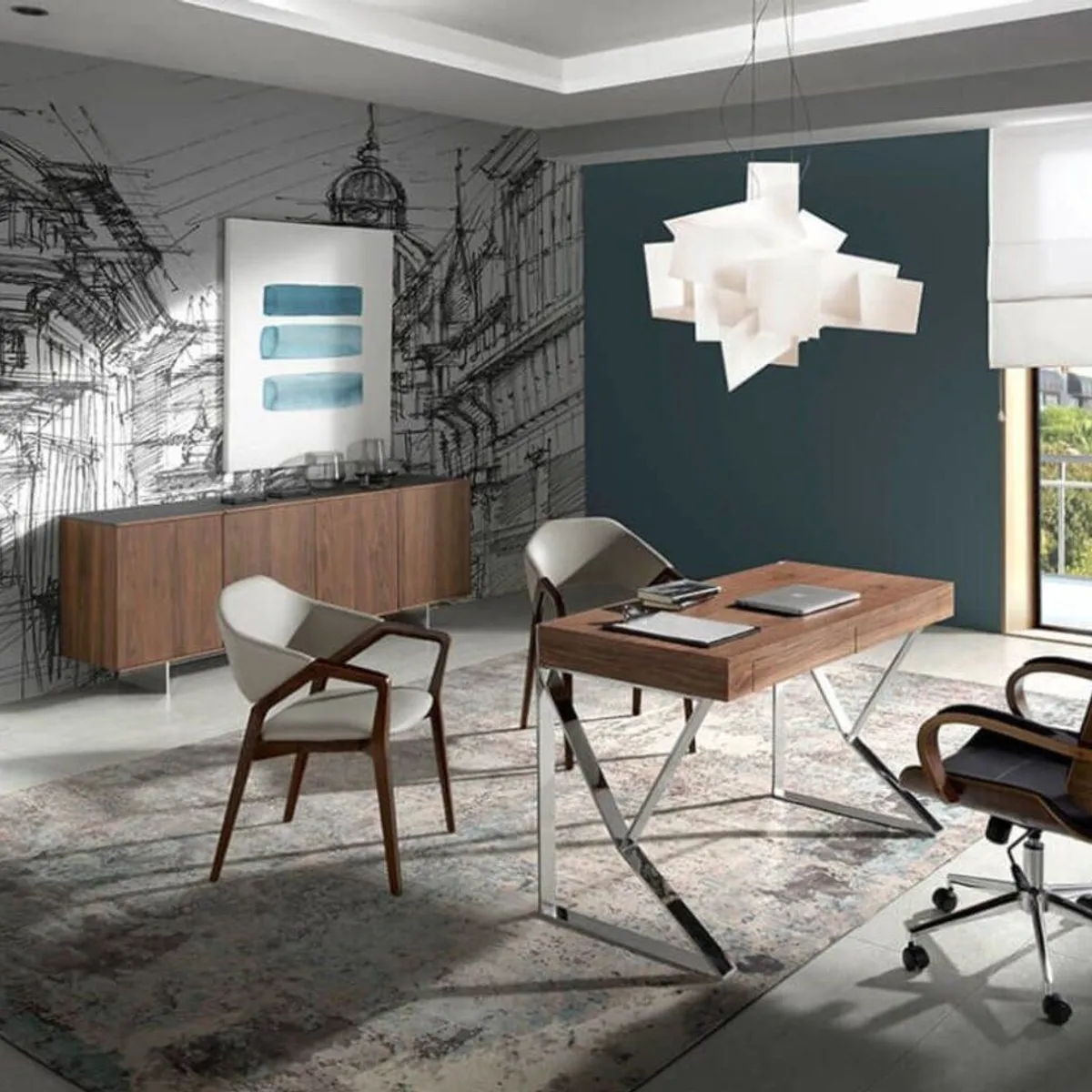 TU MESITA - Escritorio Contemporáneo Uké Marrón 120cm TU MESITA