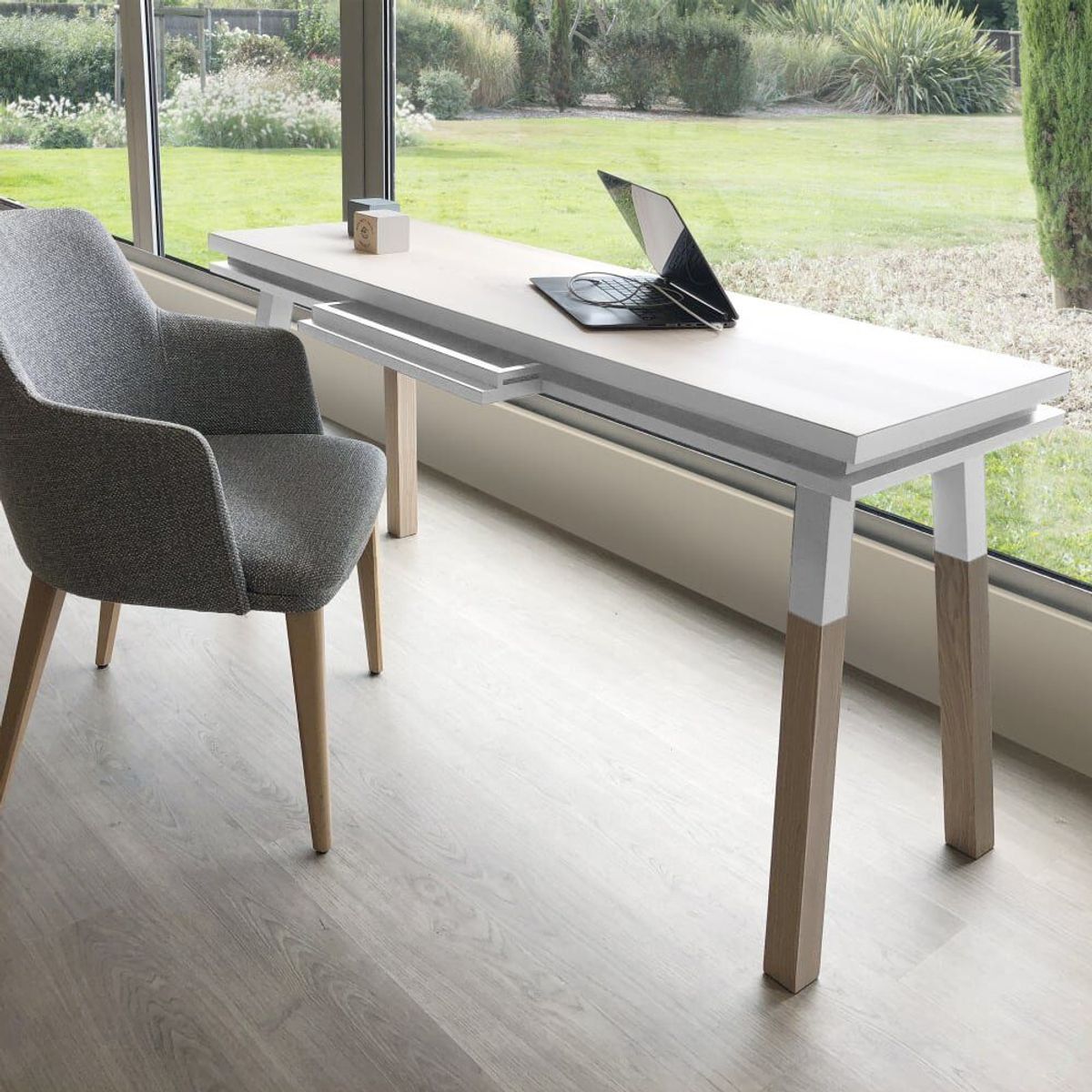 TU MESITA - Escritorio Contemporáneo Fagot Blanco 140cm TU MESITA