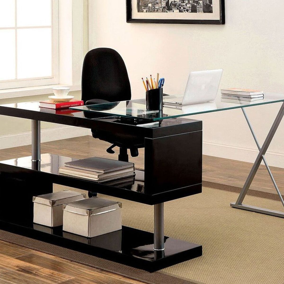 TU MESITA - Escritorio Contemporáneo Montra Negro 140cm TU MESITA