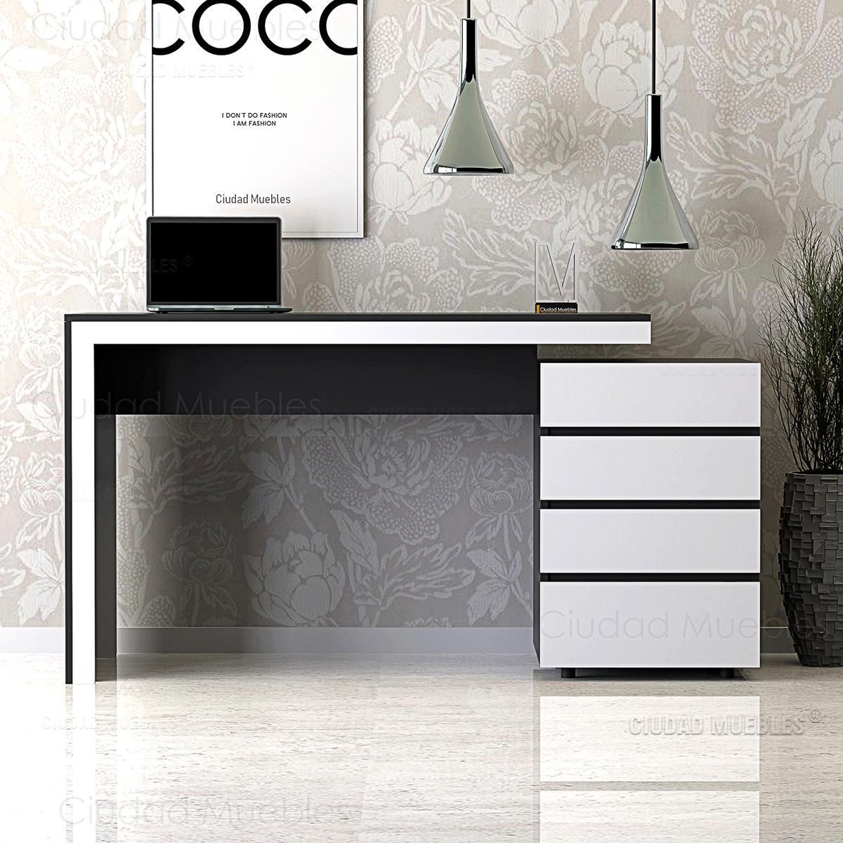 TU MESITA - Escritorio Contemporáneo Sanse Negro 142cm TU MESITA