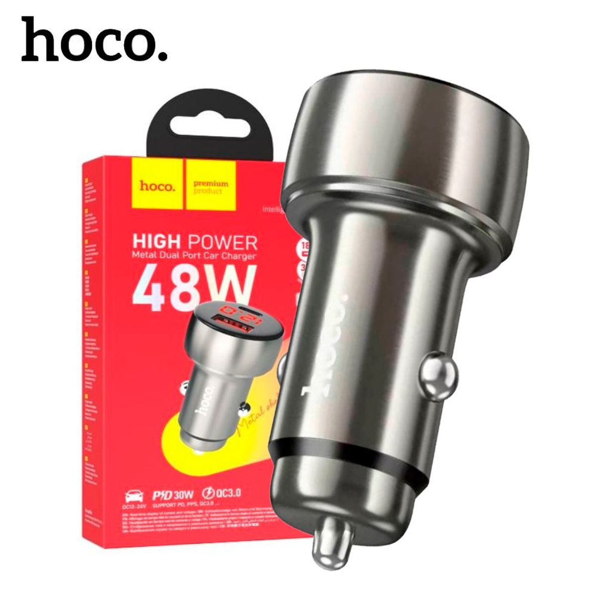HOCO - Cargador Para Auto Coche De Carga Rápida Hoco Z50 de 48w