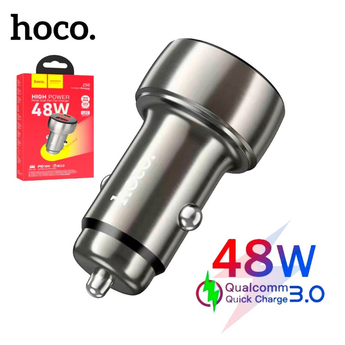 HOCO - Cargador Para Auto Coche De Carga Rápida Hoco Z50 de 48w