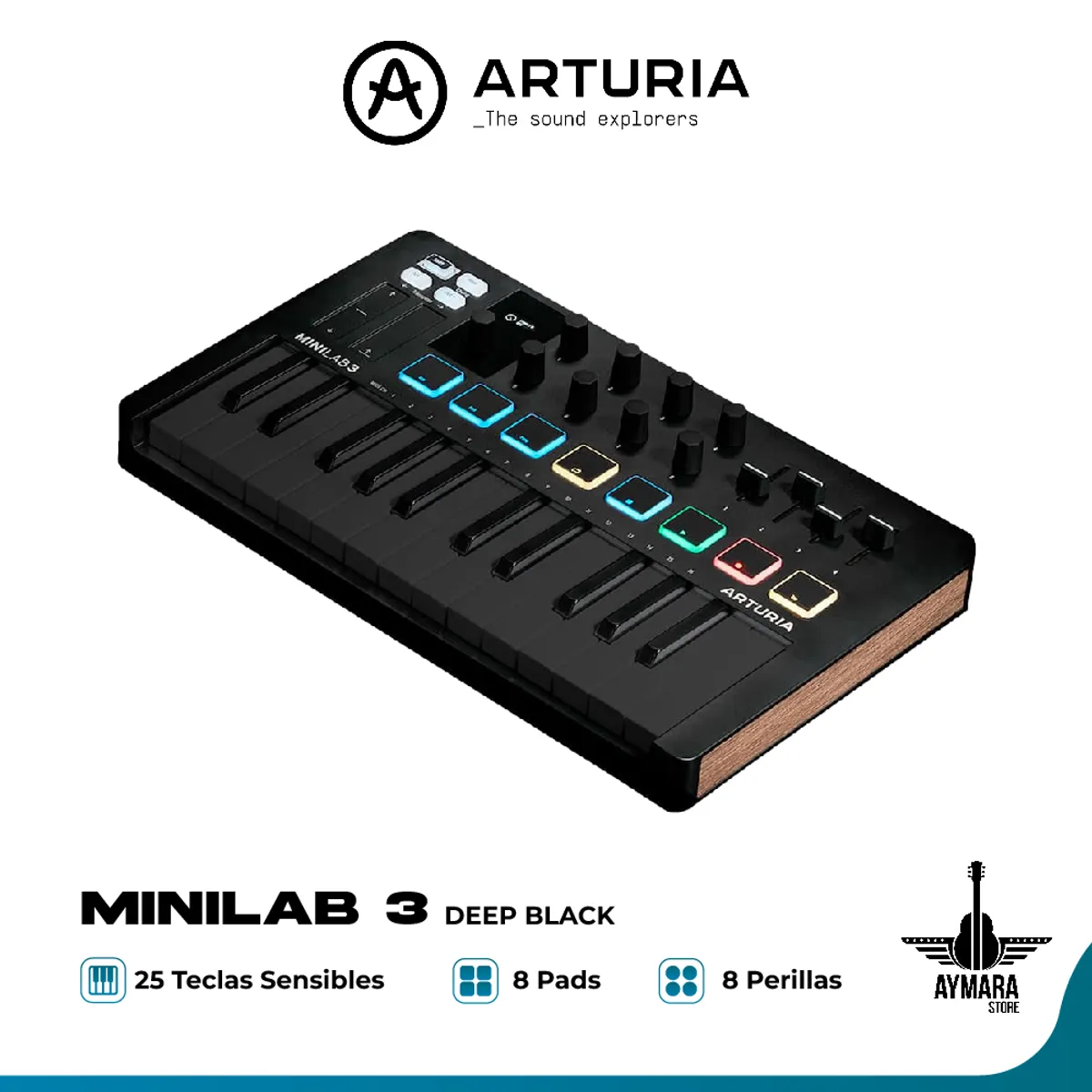 ARTURIA - ARTURIA MINILAB 3 DEEP BLACK CONTROLADOR MIDI