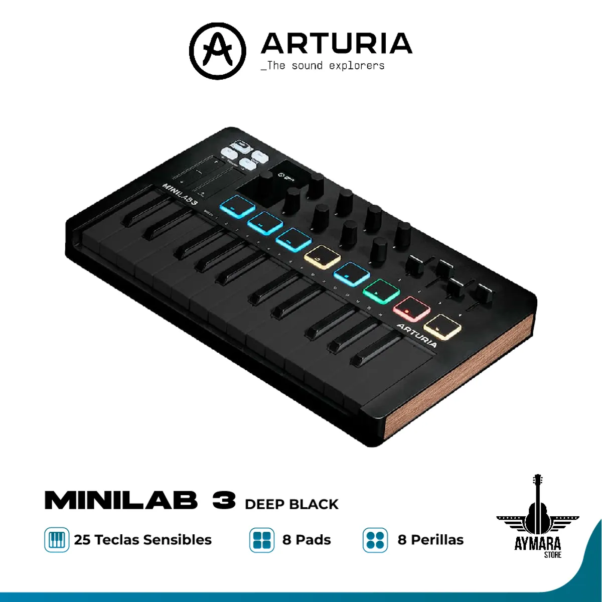 ARTURIA - ARTURIA MINILAB 3 DEEP BLACK CONTROLADOR MIDI