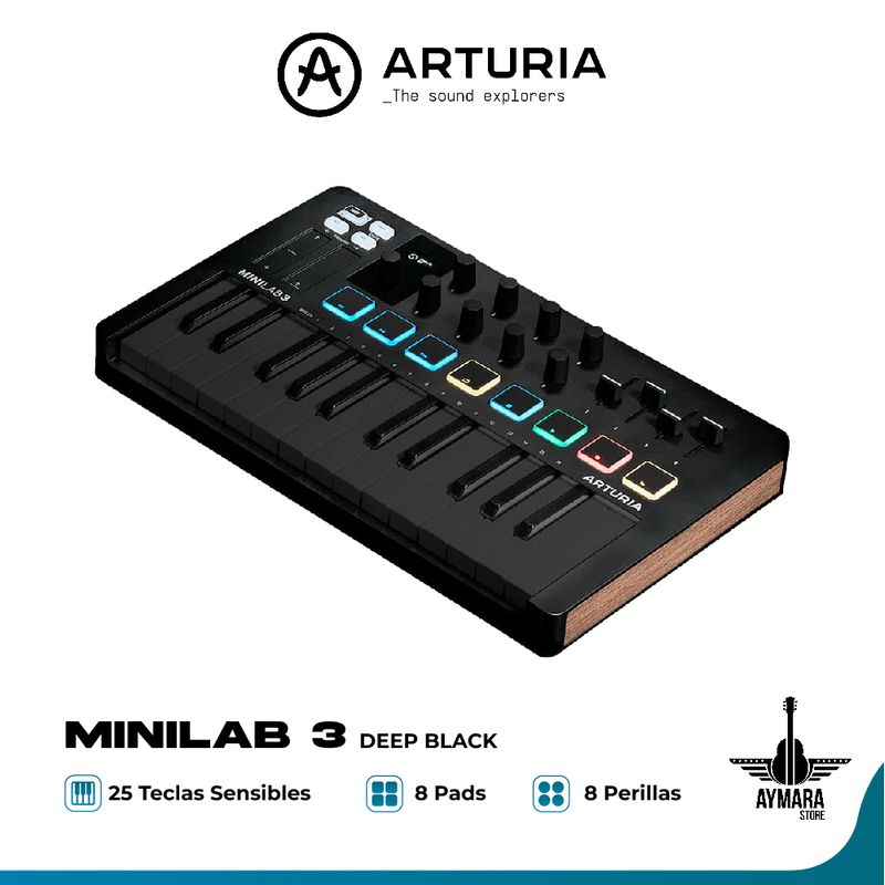 ARTURIA - ARTURIA MINILAB 3 DEEP BLACK CONTROLADOR MIDI