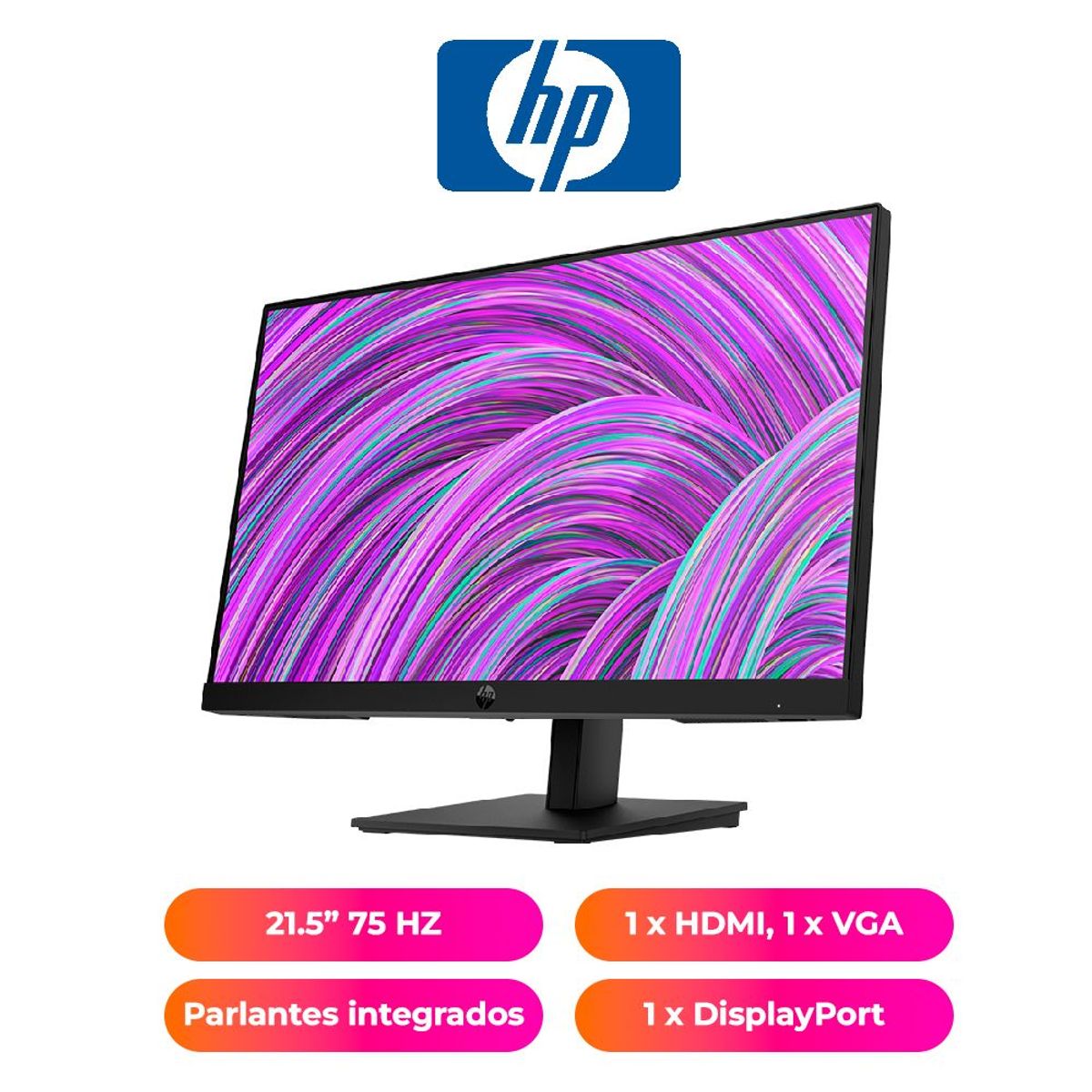 HP - MONITOR HP P22h G5 21.5" FHD, 75 HZ, HDMI / VGA / DP / Parlantes