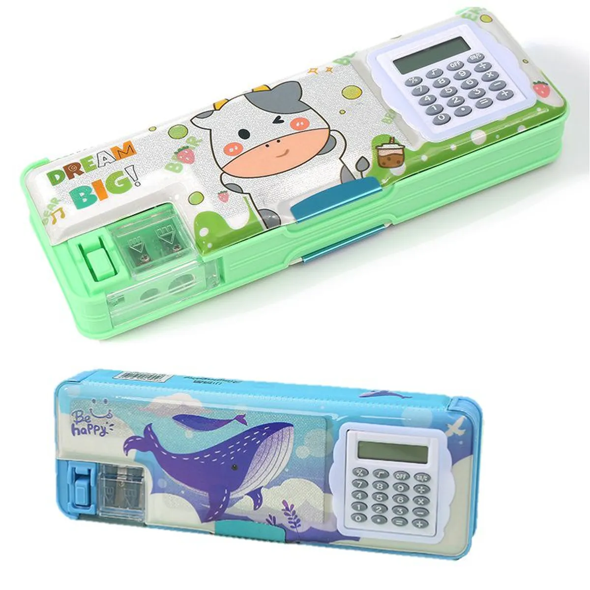 GENERICO - Cartuchera con calculadora estuche con saca puntas