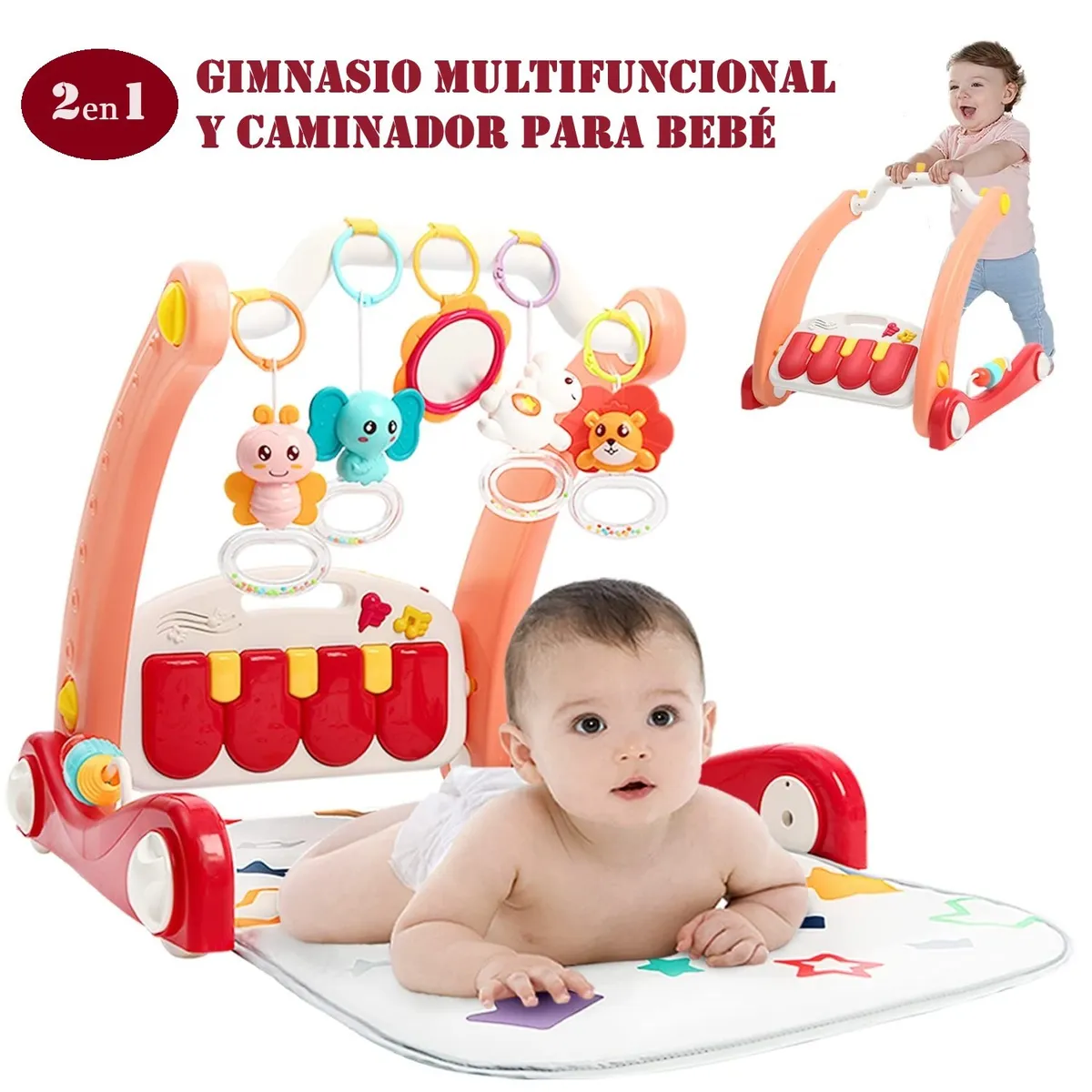 GENERICO - GIMNASIO Y CAMINADOR MULTIFUNCIONAL DIDACTICO PARA BEBE 2EN1