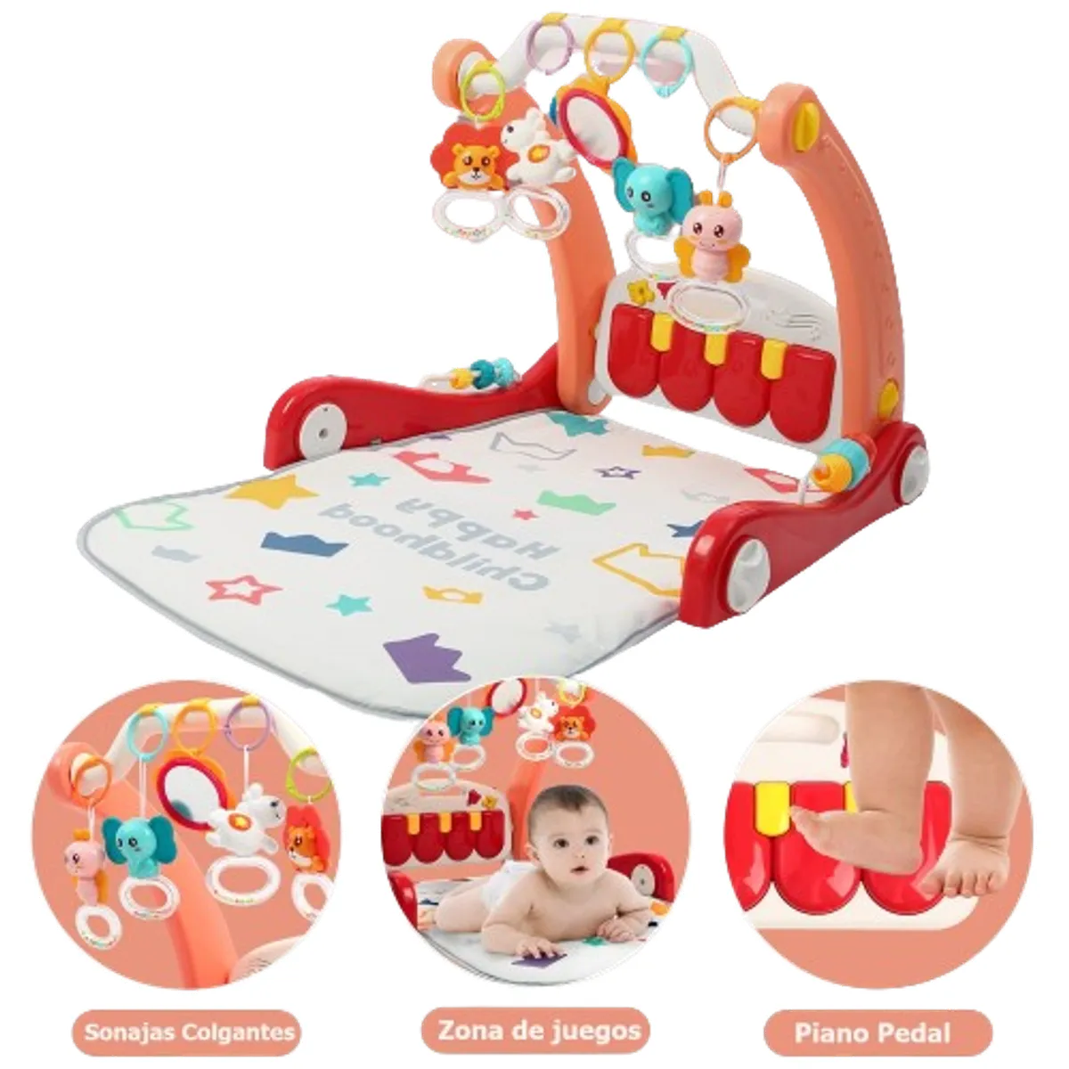 GENERICO - GIMNASIO Y CAMINADOR MULTIFUNCIONAL DIDACTICO PARA BEBE 2EN1