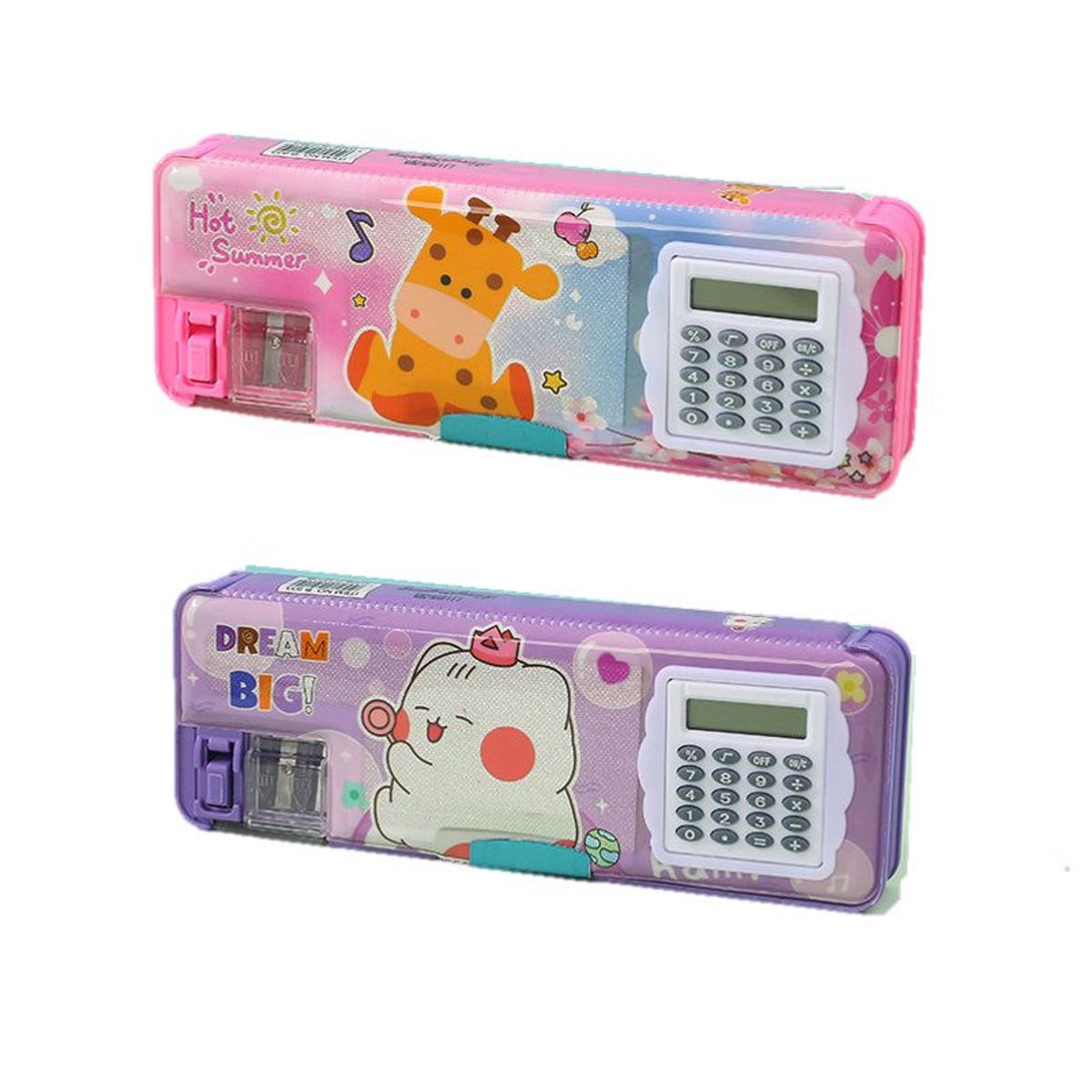GENERICO - Cartuchera con calculadora estuche con saca puntas Niñas