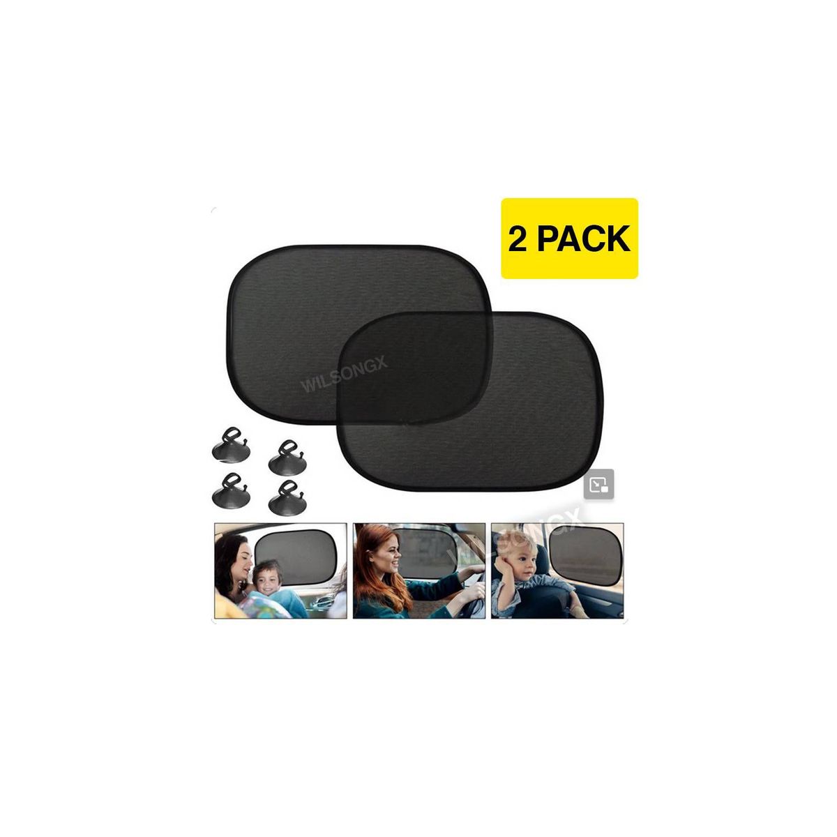 GENERICO - Tapasol de Auto Luna Lateral / Ventana Posterior Carro kit 2