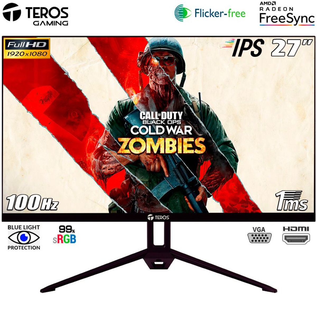TEROS - Monitor Teros TE-2711S 27 IPS 100Hz 1MS 1920x1080 AMD FreeSync