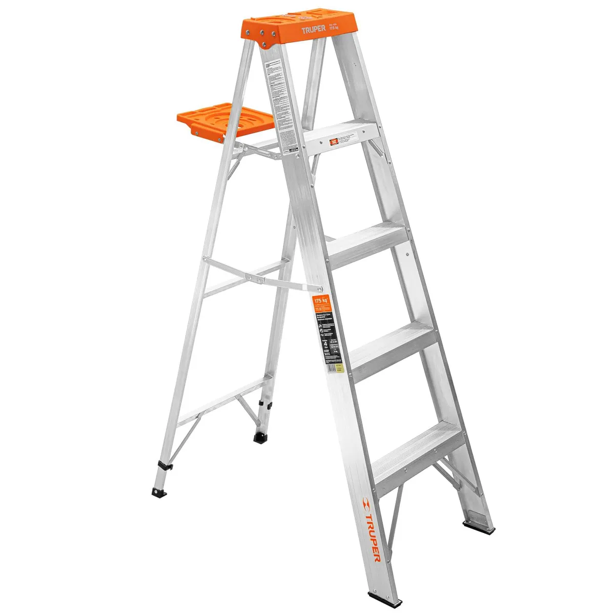 TRUPER - Escalera de tijera tipo ll 4 peldaños y bandeja, Truper