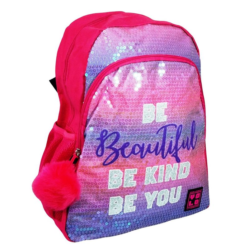 YOLO - Mochila Escolar Juvenil Beatifull Lentejuelas Yolo