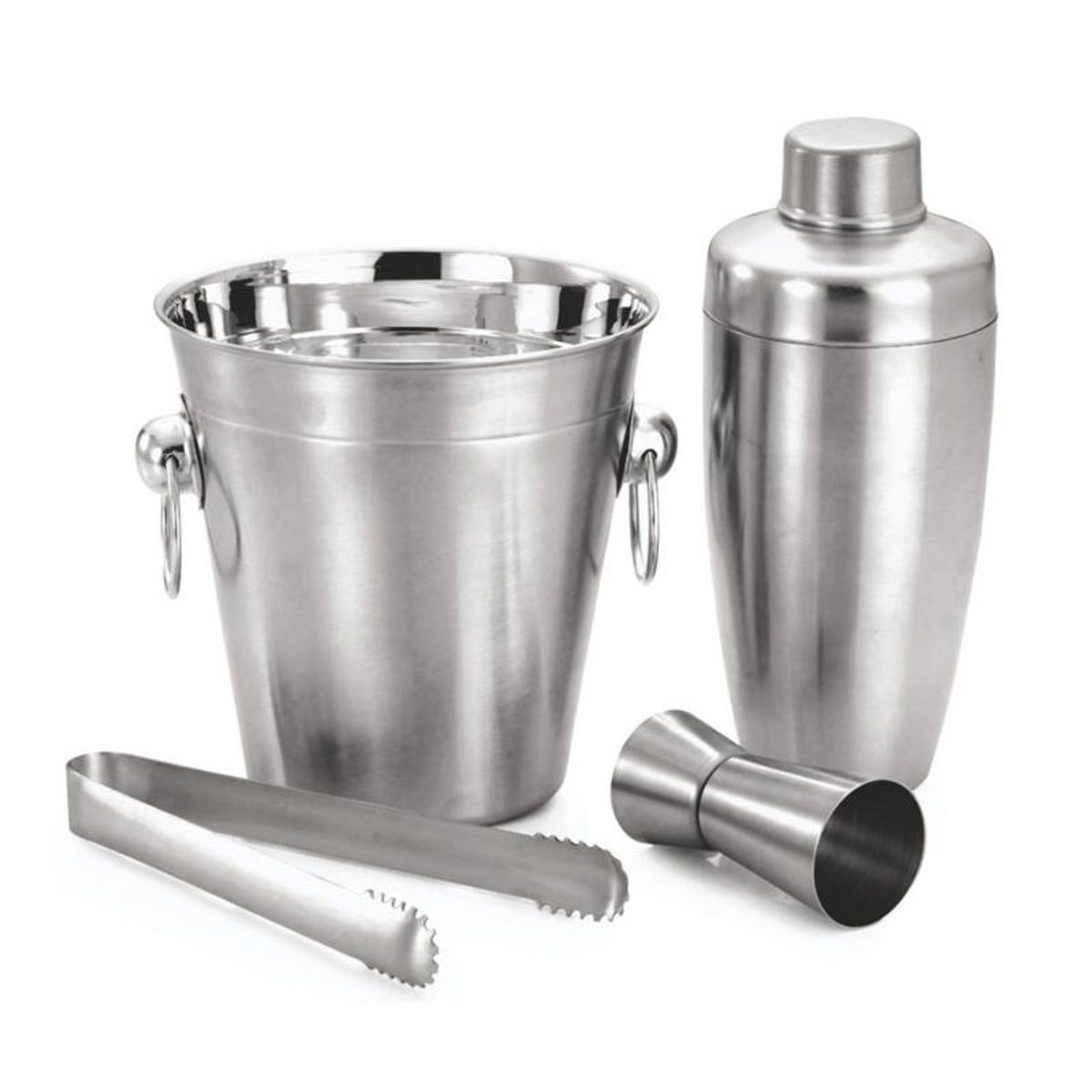 GENERICO - Set De Bar Coctelera Hielera Pinza Y Onzera