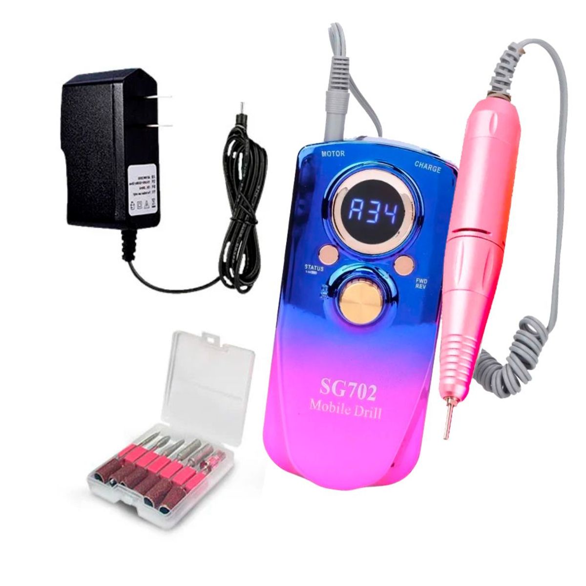 SEISA - Pulidor de Uñas Recargable Máquina Manicura SG702 35000RPM