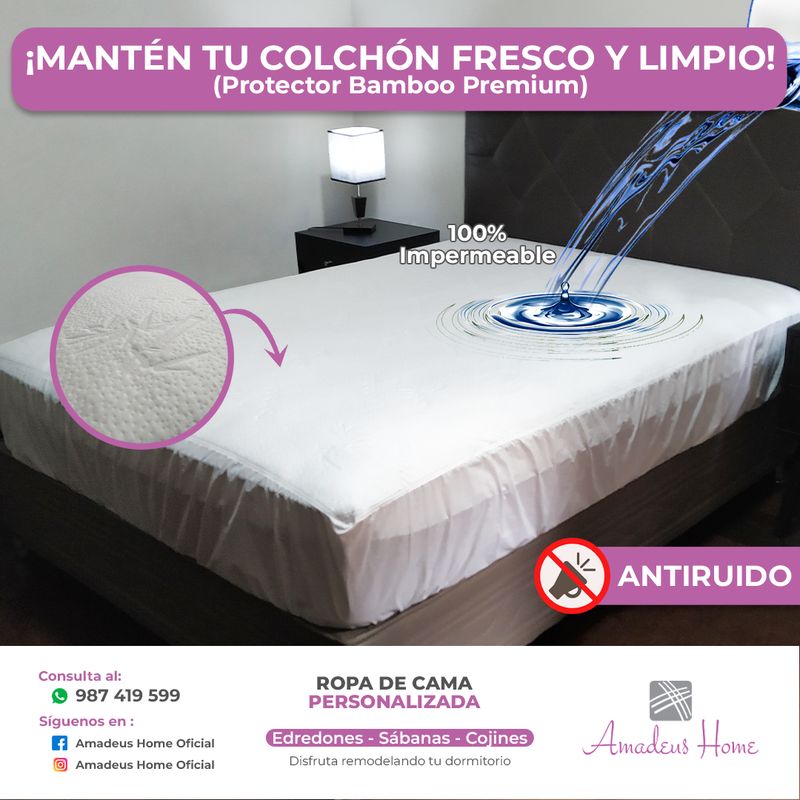 AMADEUS HOME - Protector de colchón King ¡Antiruidos Cubre Colchones Altos