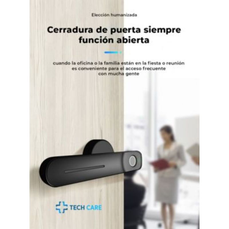 TECH CARE - Cerradura Biométrica Smart Huella Digital Llave