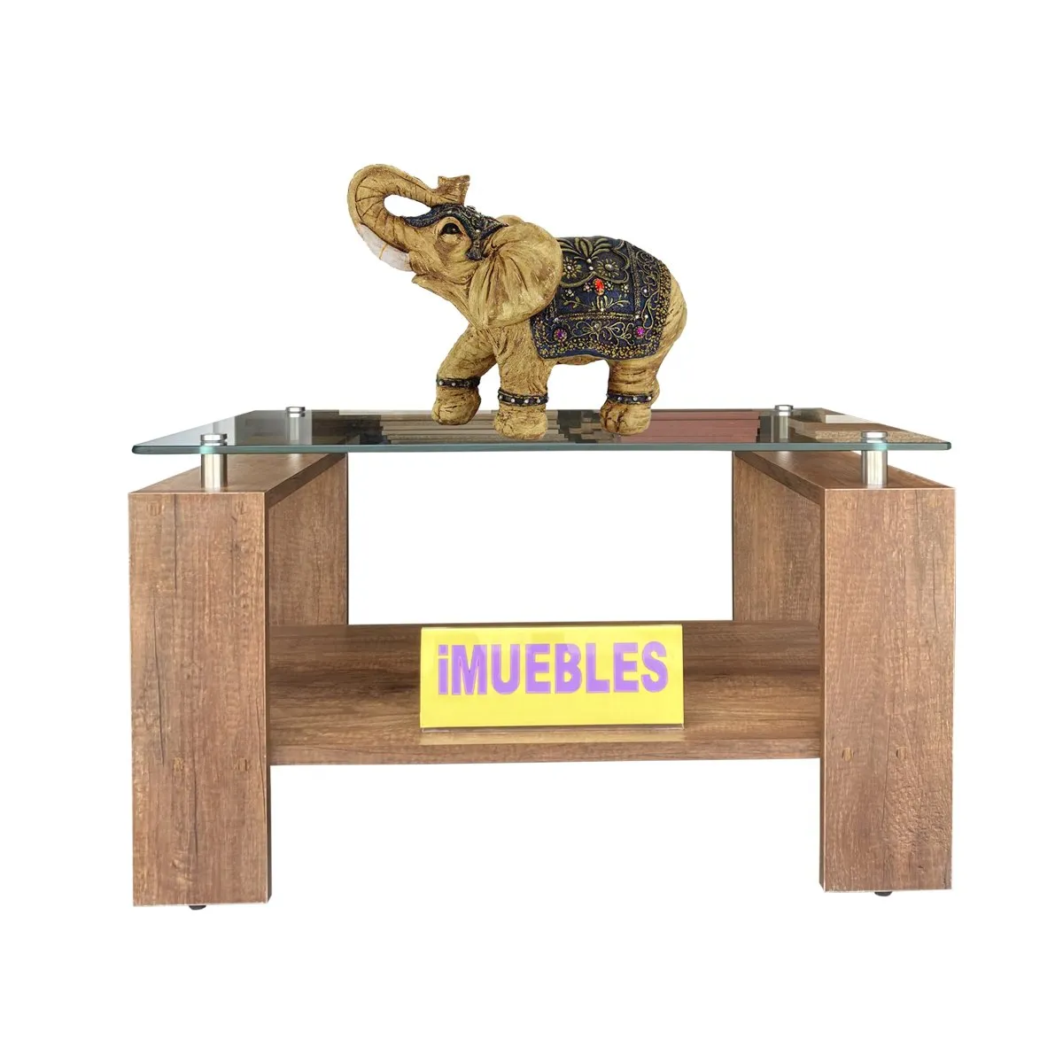 TEMEL - Mesa de Centro para Sala con Vidrio - Modelo MISS iMUEBLES
