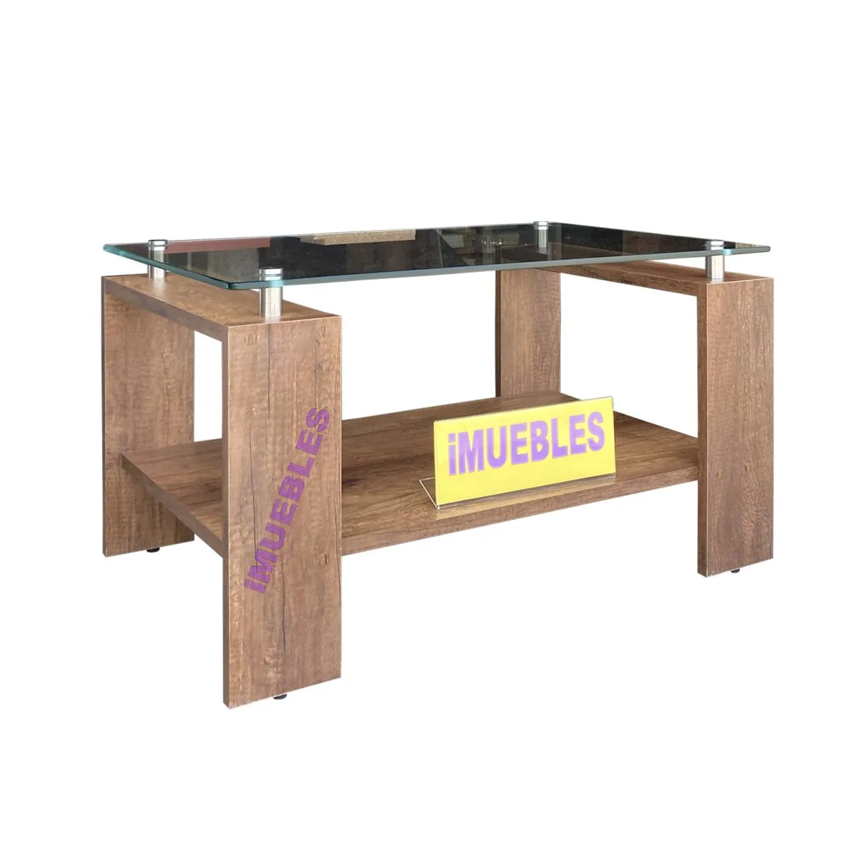 TEMEL - Mesa de Centro para Sala con Vidrio - Modelo MISS iMUEBLES