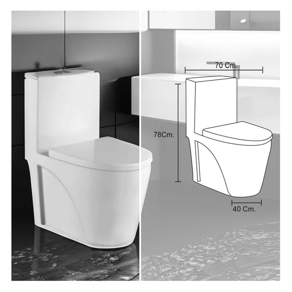 STONE - INODORO MINIMALISTA NORDI BLANCO STONE