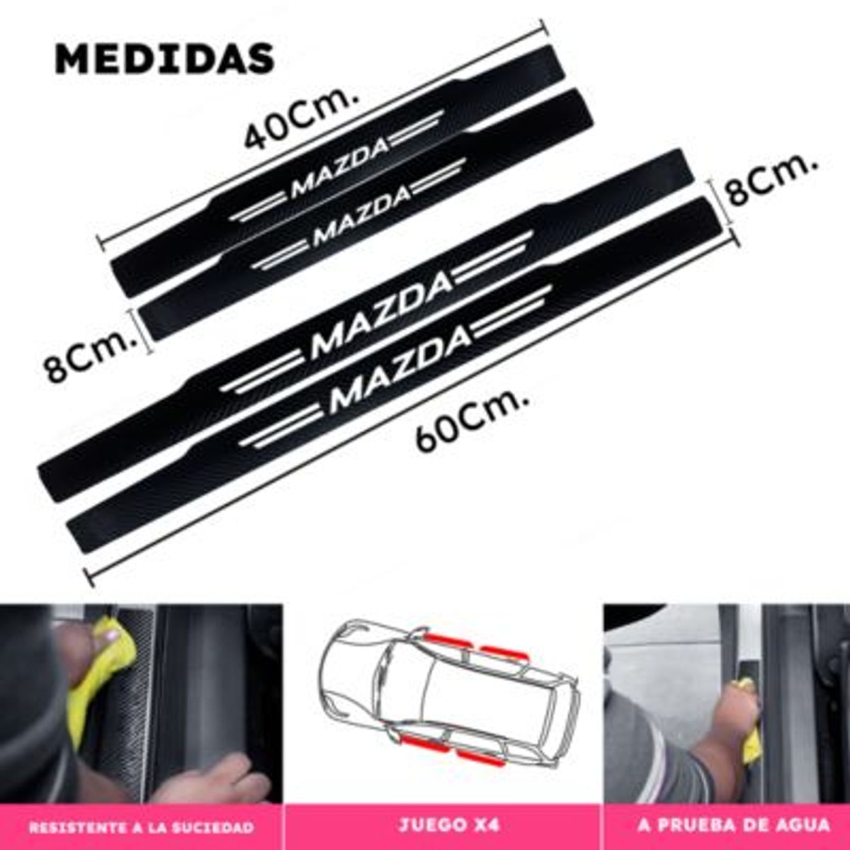 SMART COVER - PEGATINA PROTECTOR PISO LATERAL ESTRIBO LOGO MAZDA