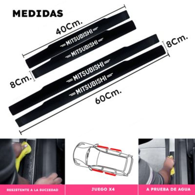 SMART COVER - PEGATINA PROTECTOR PISO LATERAL ESTRIBO LOGO MITSUBISHI