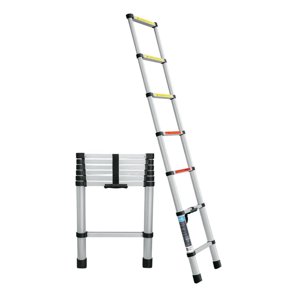 TRUPER - Escalera telescópica 7 peldaños extensión retráctil capacidad 102kg