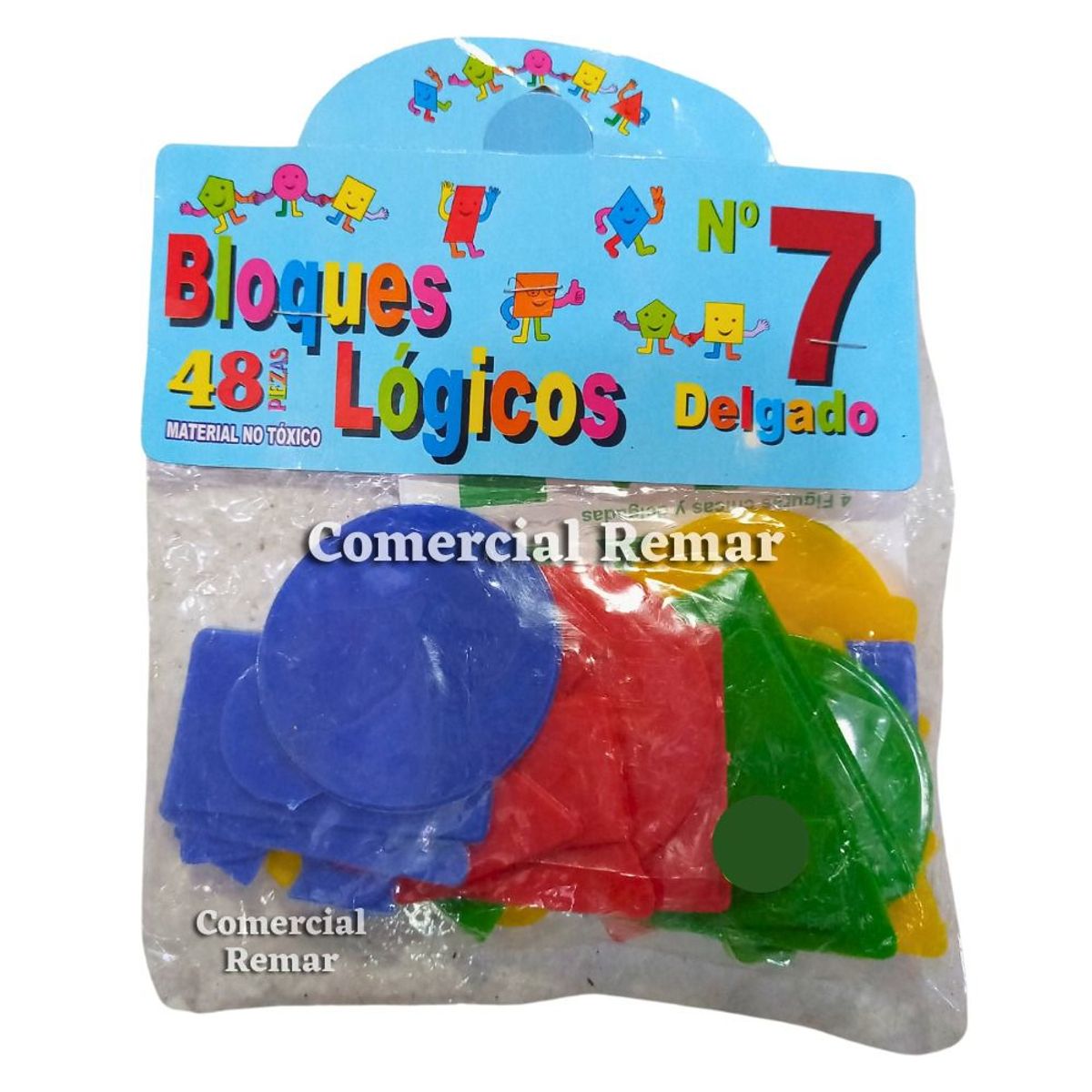 GENERICO - Bloques Logicos Delgados N°7 Bolsa de 48 Piezas