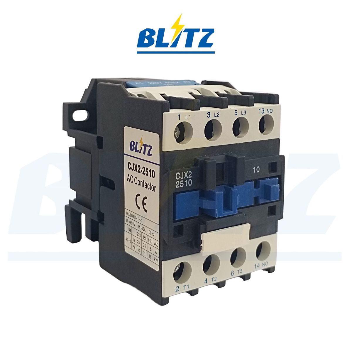 BLITZ - Contactor Electromagnético Blitz 3P 25A AC-3 Bob 220V 60Hz