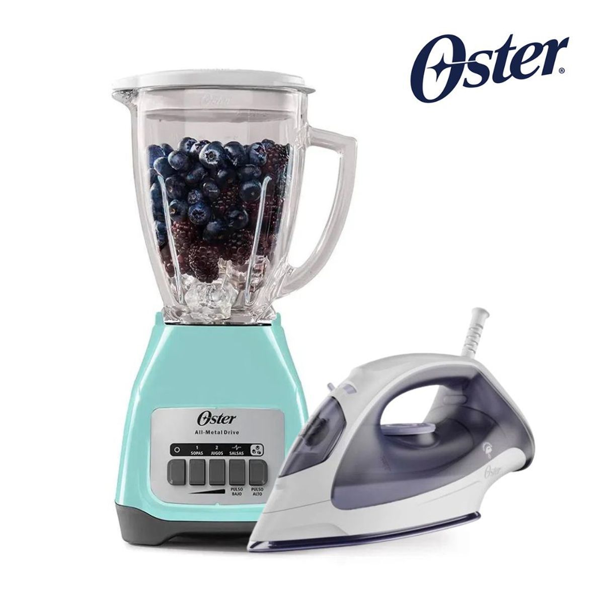 OSTER - COMBO OSTER Licuadora 2 Vel VPB + Plancha A Vapor 3802