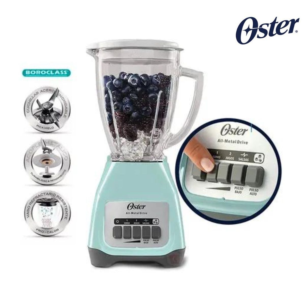 OSTER - COMBO OSTER Licuadora 2 Vel VPB + Plancha A Vapor 3802